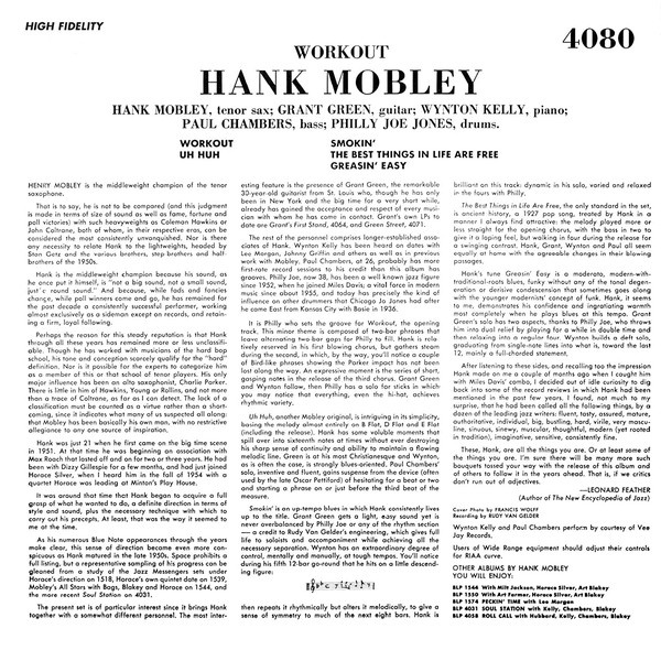 hank mobley workout 180g vinyl