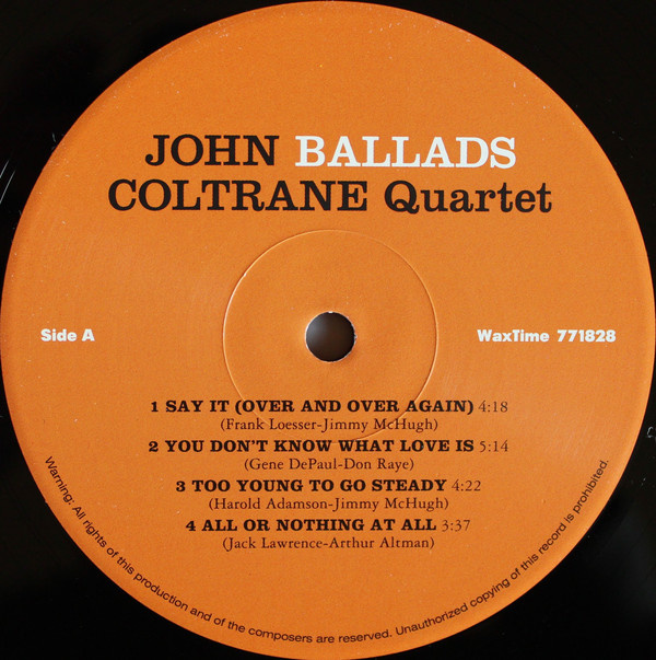 john coltrane ballads 180g vinyl