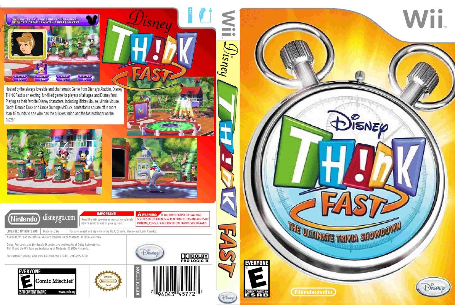 Disney Think Fast NTSC Wii FULL Wii Covers Cover Century Over 1.