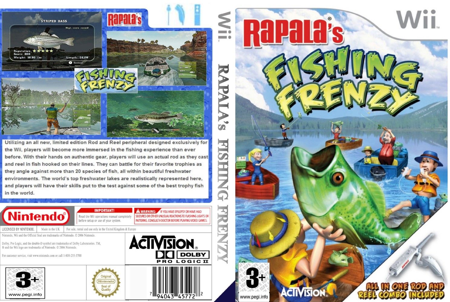 Rapalas Fishing Frenzy PAL Wii FULL, Wii Covers, Cover Century