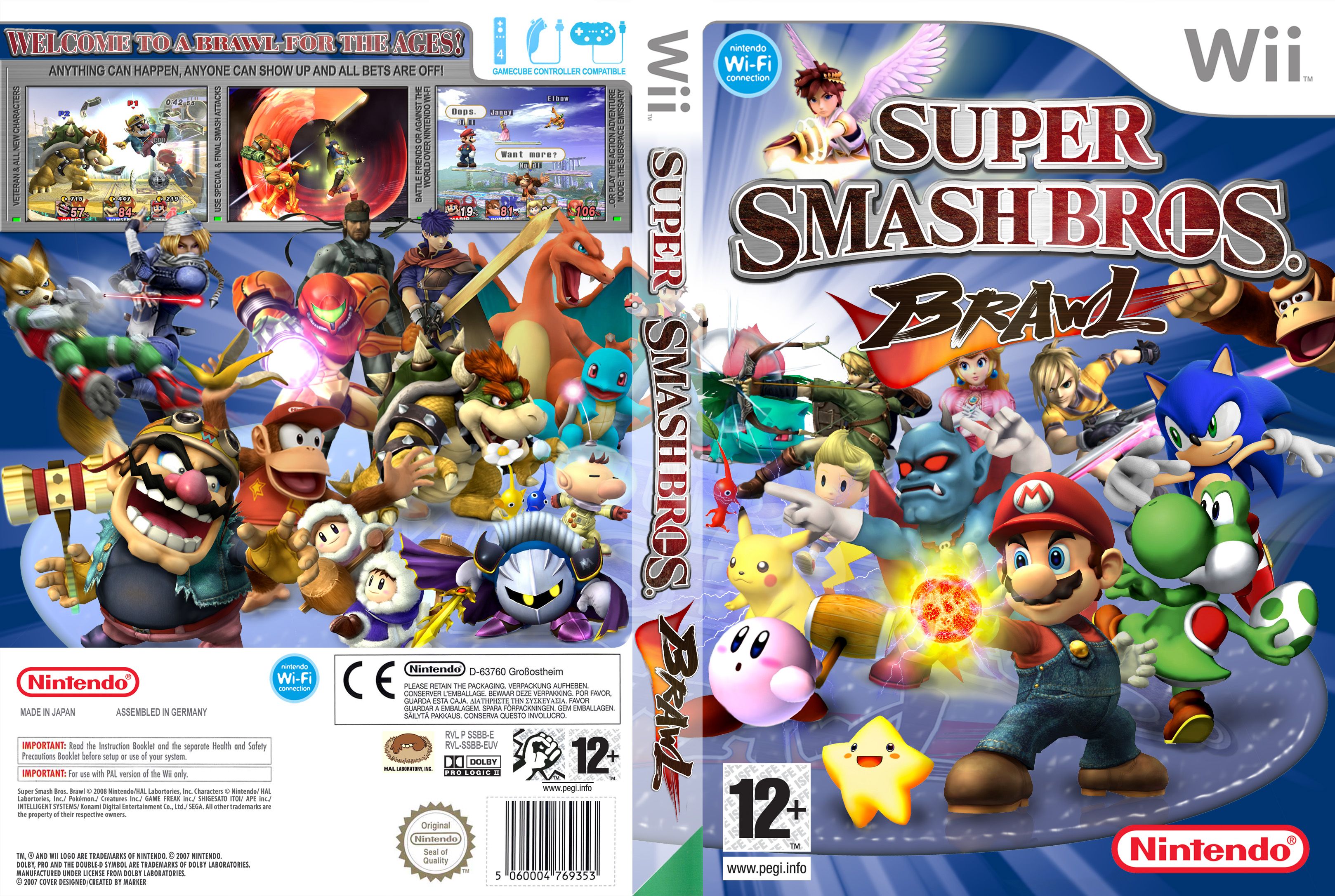 Super Smash Bros Brawl PAL Wii FULL1 Wii Covers Cover Century. 