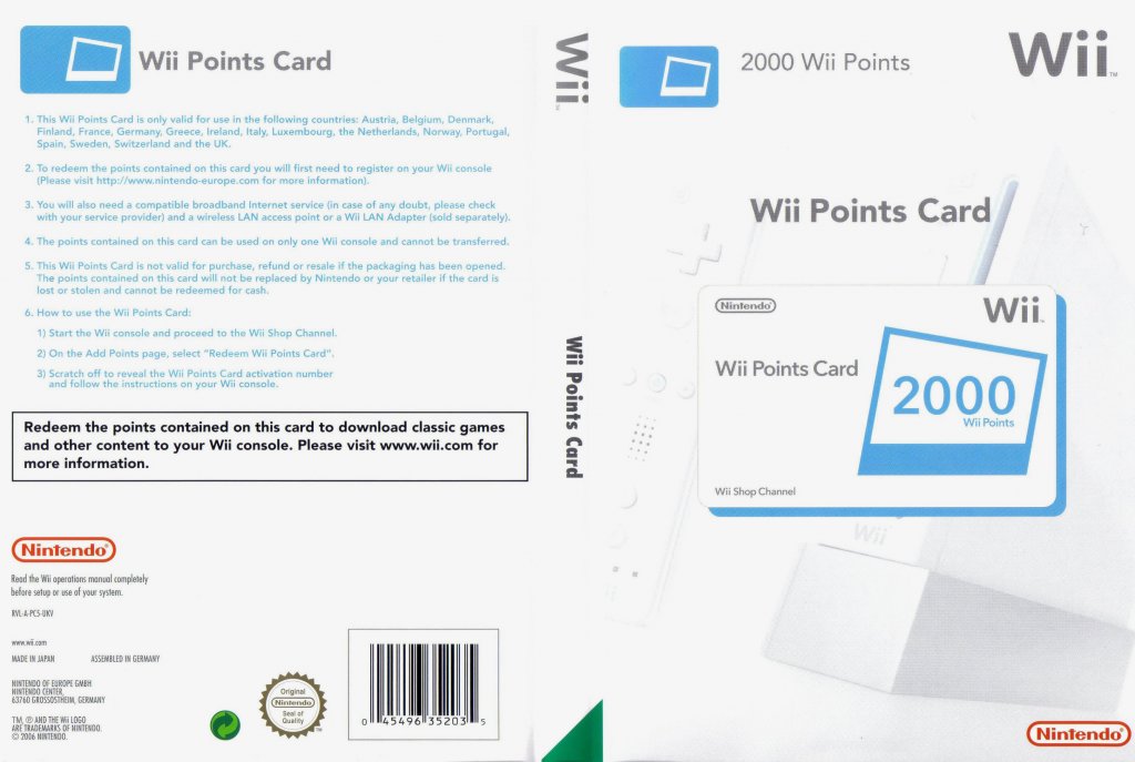 wii points card