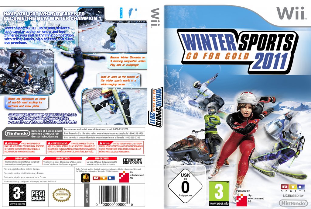 Winter Sports 2011 Go For Gold Dvd Ntsc Custom F Wii Covers