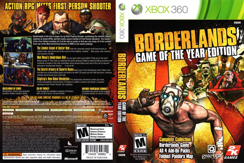 Borderlands Game Of The Year Edition Dvd Ntsc F Xbox Covers Cover Century Over 500 000 Album Art Covers For Free