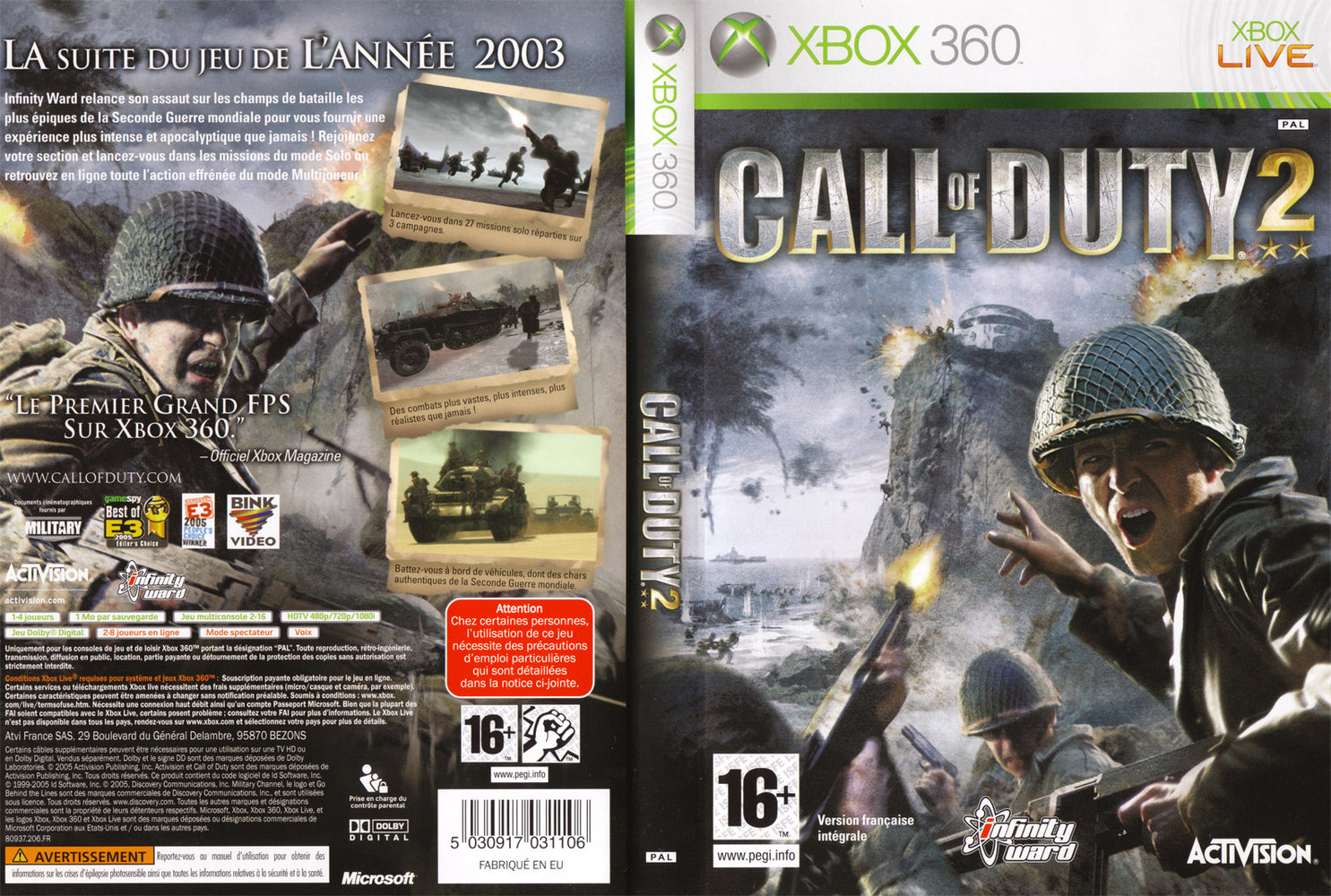 Call Of Duty 2 PAL XBOX360 FULL | XBOX Covers | Cover ...