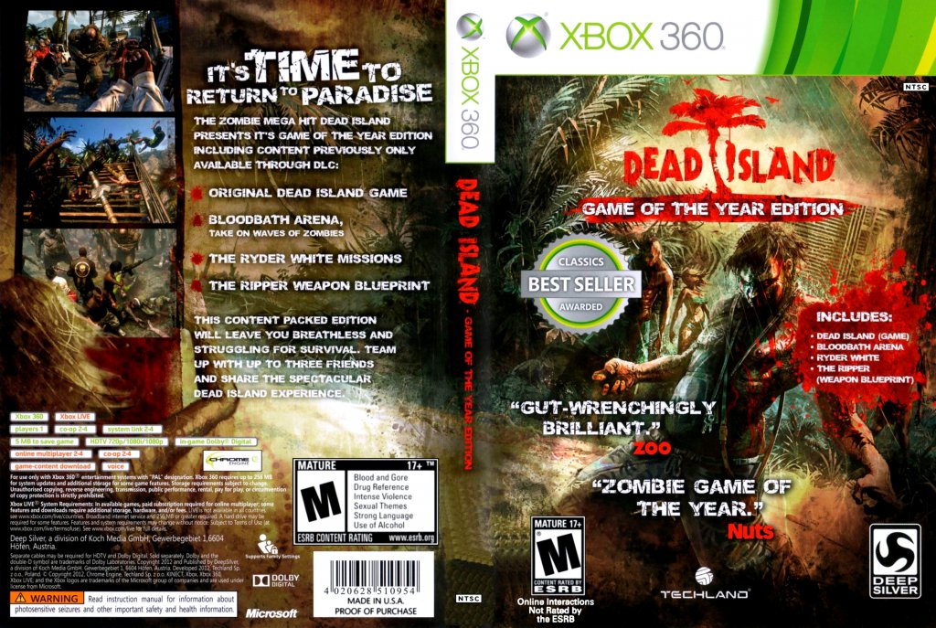 Dead Island Game of the Year Edition DVD NTSC f | XBOX Covers 