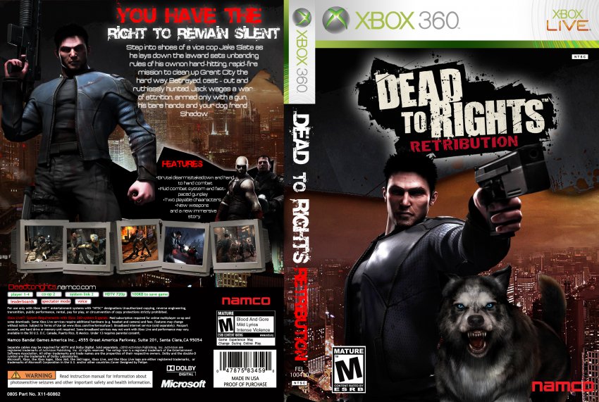 Dead To Rights Retribution Dvd Ntsc Custom F1 Xbox Covers Cover Century Over 500 000 Album Art Covers For Free