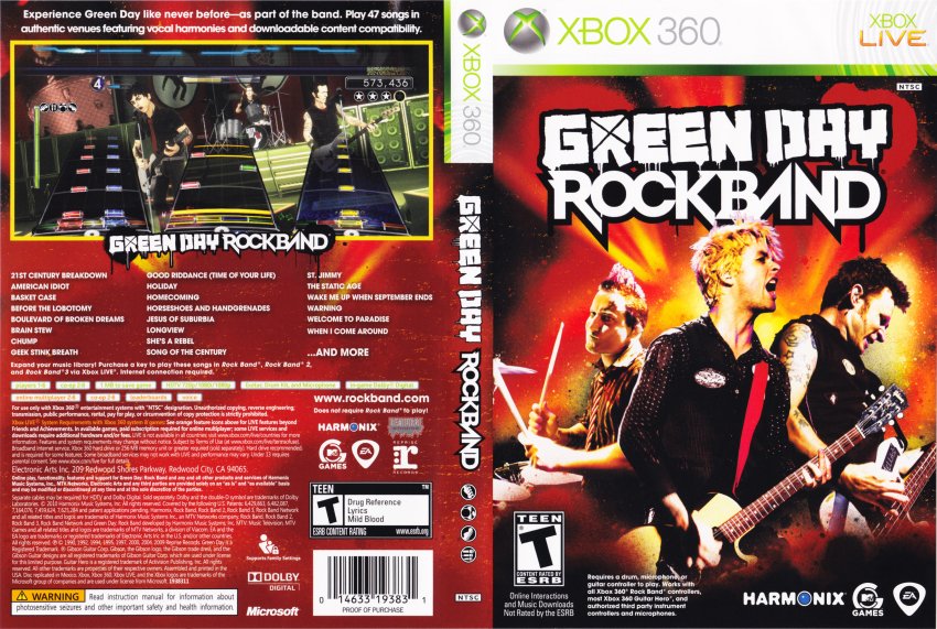 Green Day Rock Band DVD NTSC f