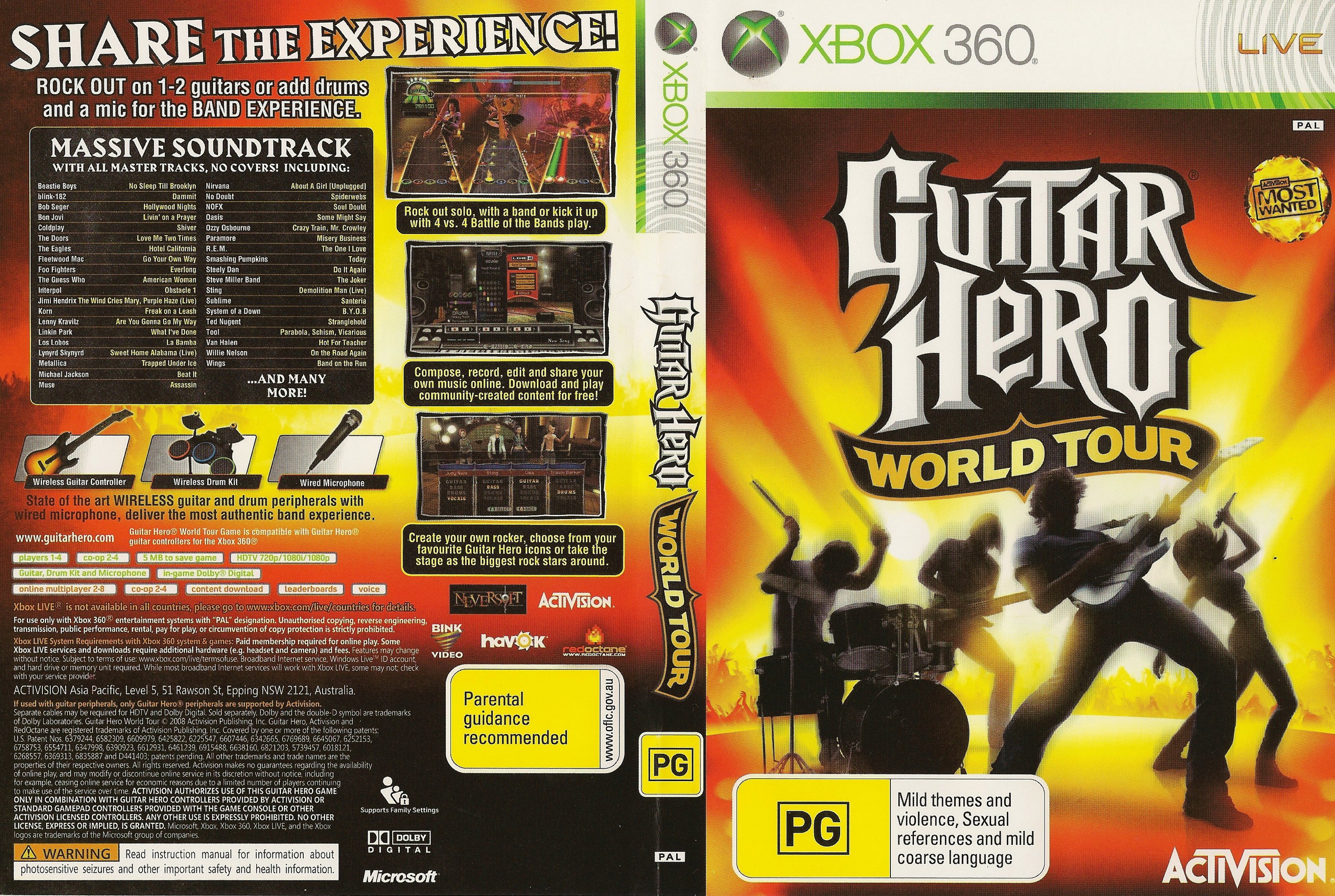 guitar hero world tour guitar xbox 360