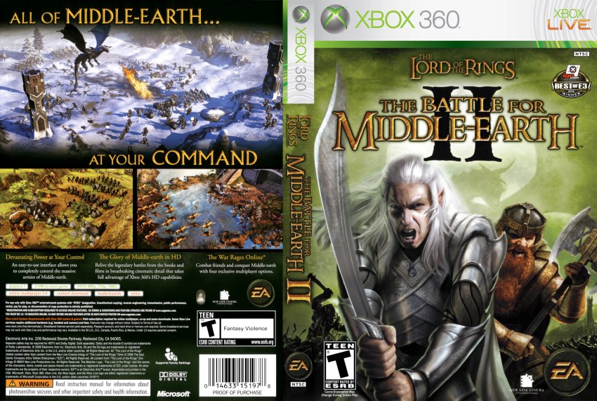 lord of the rings battle for middle earth xbox 360 ntsc