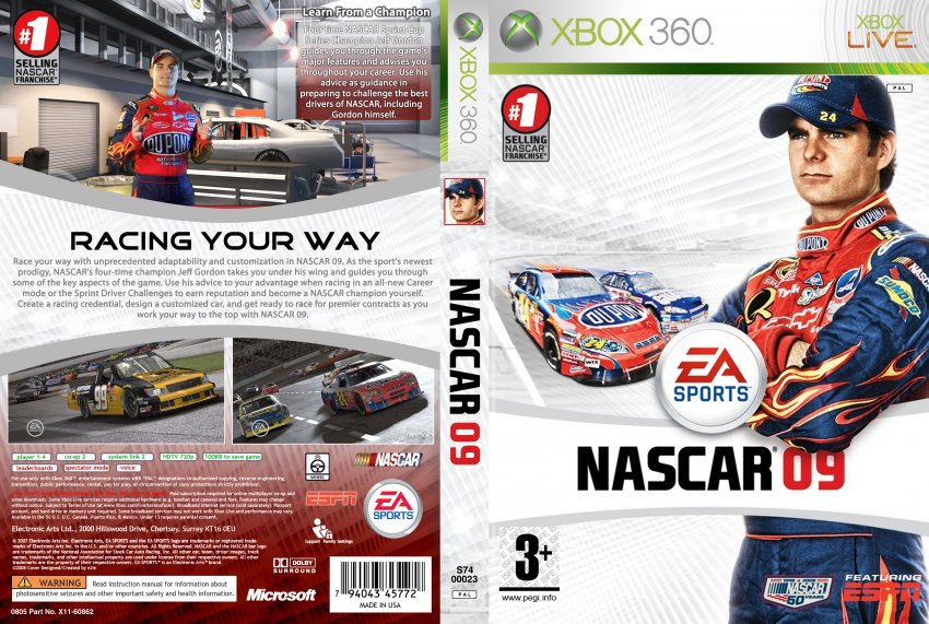NASCAR 09 DVD PAL Custom fe2m
