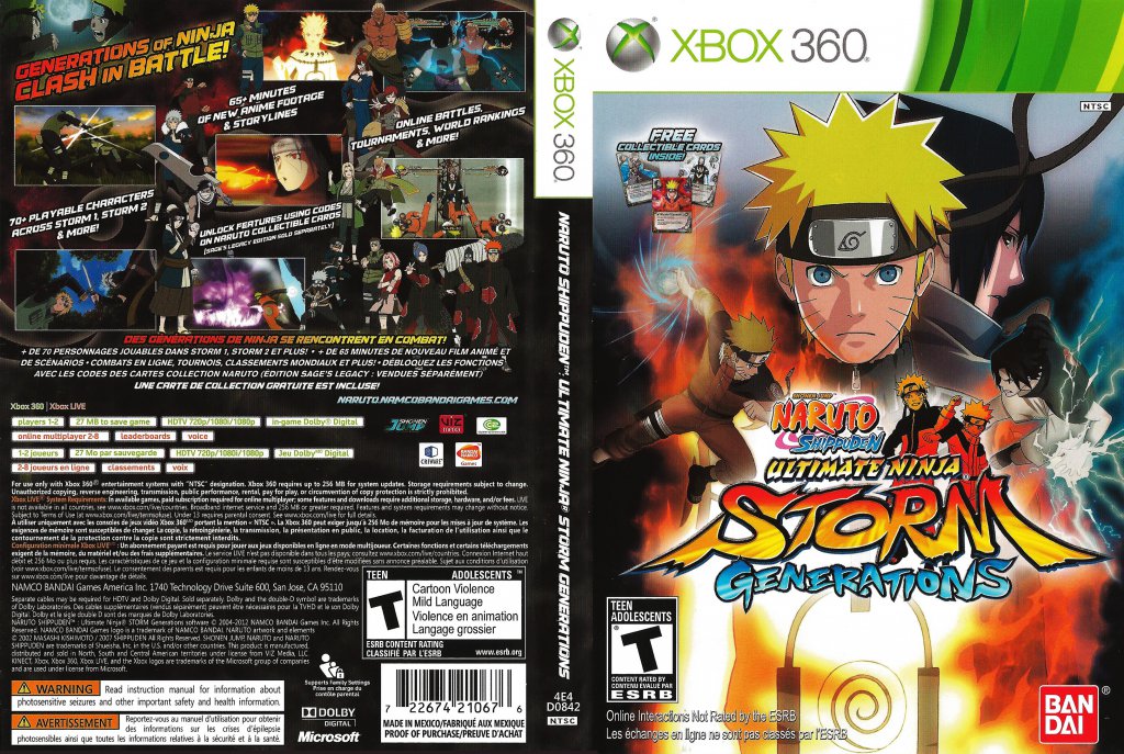 Naruto Shippuden Ultimate Ninja Storm Generations Dvd English French Ntsc F 001 Xbox Covers Cover Century Over 500 000 Album Art Covers For Free It was released on march 30th 2012 in europe, march 13th in north america, and february 23rd in japan for the playstation 3 and xbox 360 and supports worldwide online matches. naruto shippuden ultimate ninja storm
