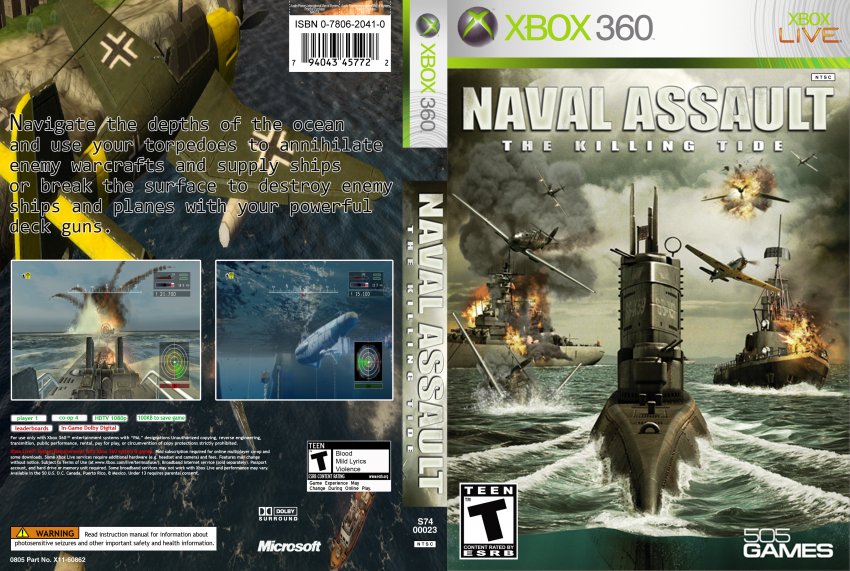 Naval Assault The Killing Tide DVD NTSC Custom f