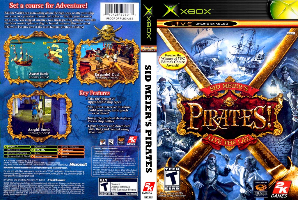Sid Meiers Pirates NTSC XBOX FULL | XBOX Covers | Cover ...