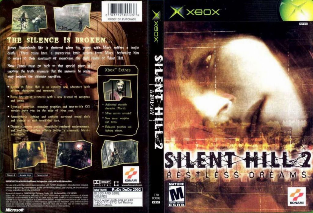 Silent Hill 2 DVD NTSC XBOX FRONT