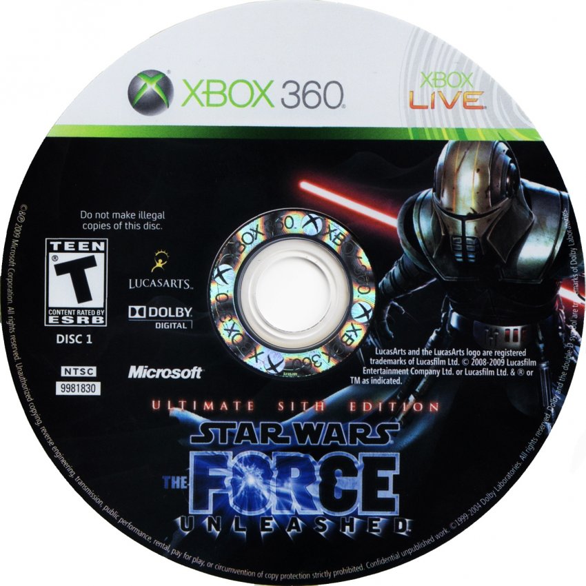 Star Wars The Force Unleashed Ultimate Sith Edition DVD NTSC CD1 | XBOX ...
