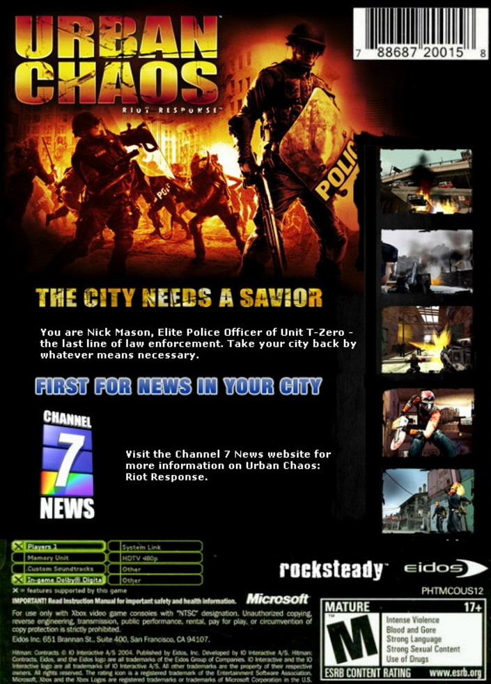 Urban Chaos Riot Response PAL XBOX BACK | XBOX Covers