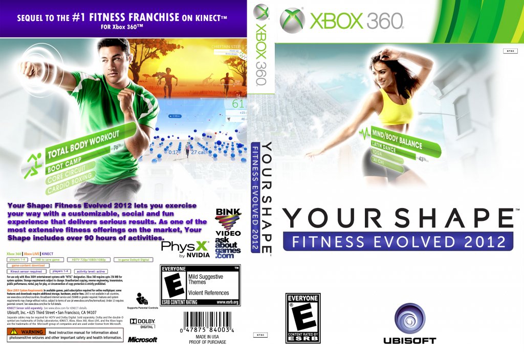 Modish Automatically harpoon Your Shape Fitness Evolved 2012 DVD NTSC Custom f | XBOX Covers | Cover  Century | Over 1.000.000 Album Art covers for free